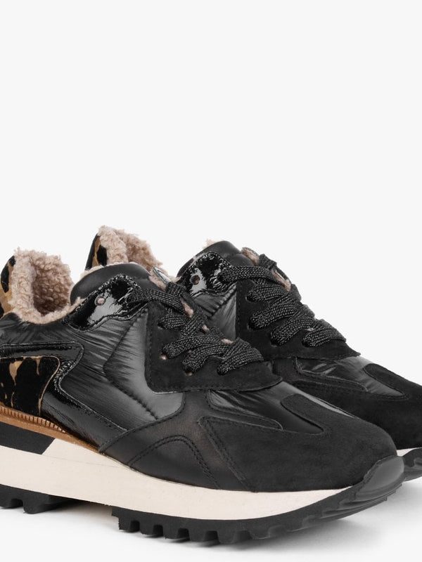Bisque Black Suede Mix Trainers