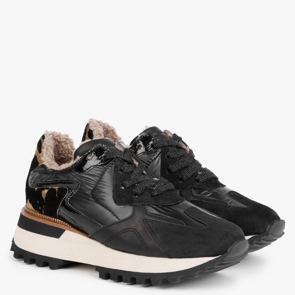 Bisque Black Suede Mix Trainers