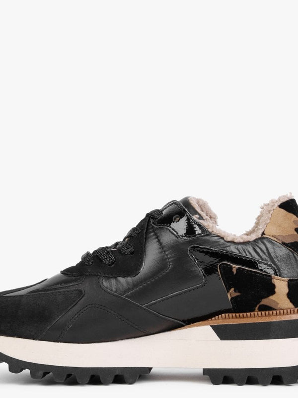 Bisque Black Suede Mix Trainers