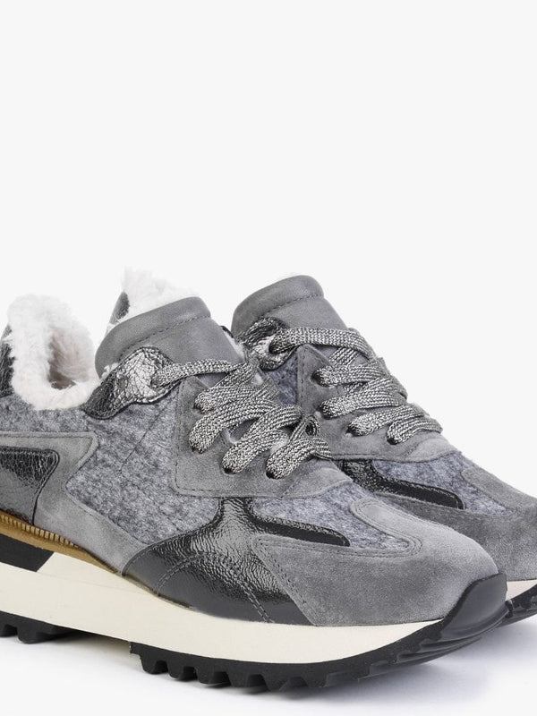 Bisque Grey Suede Mix Trainers