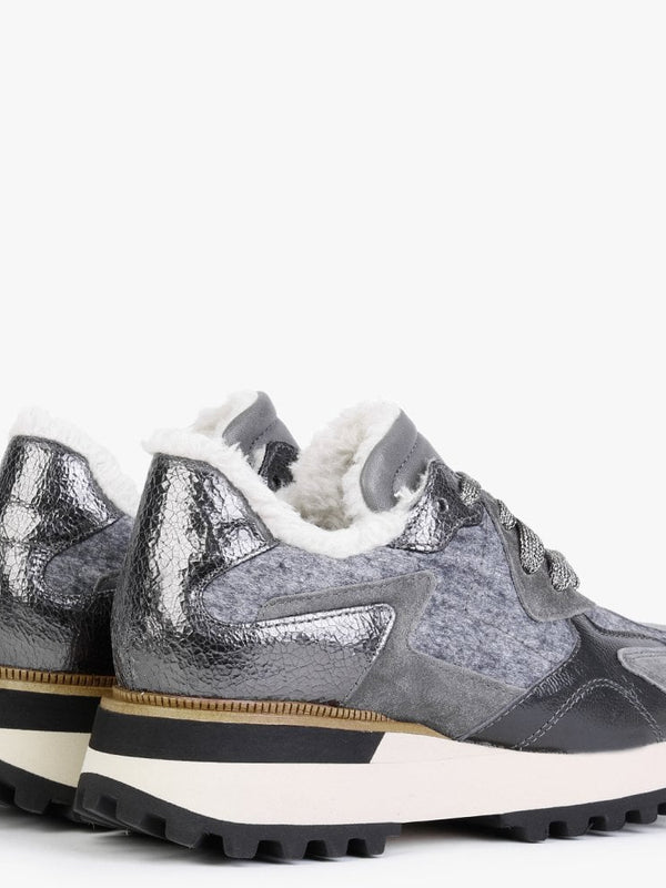 Bisque Grey Suede Mix Trainers