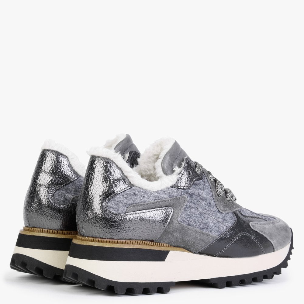 Bisque Grey Suede Mix Trainers