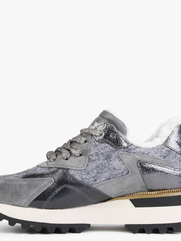 Bisque Grey Suede Mix Trainers
