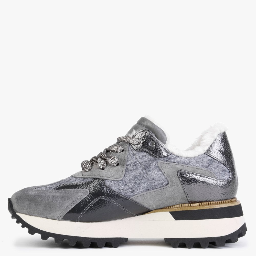 Bisque Grey Suede Mix Trainers