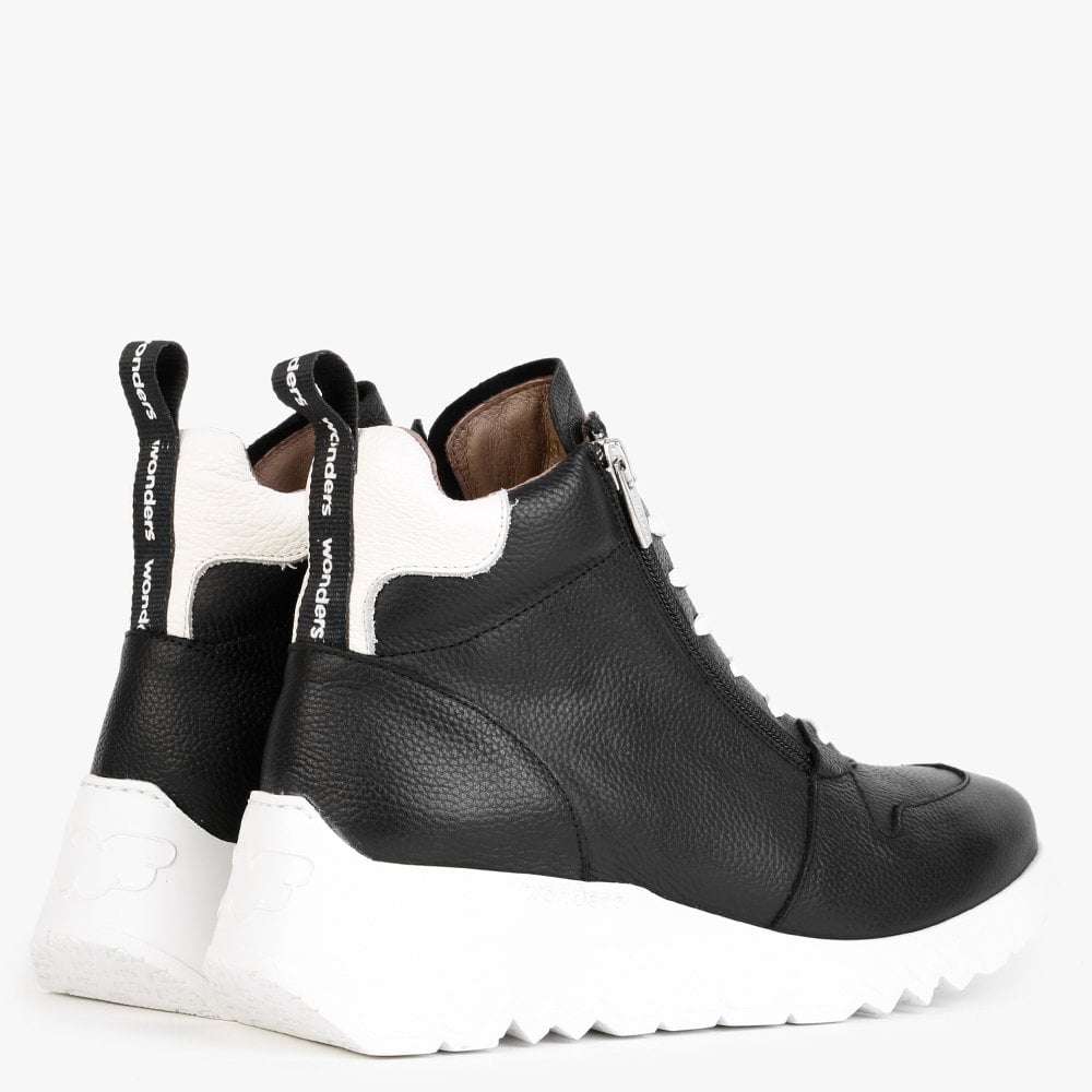 Castor Black Leather High Top Trainers