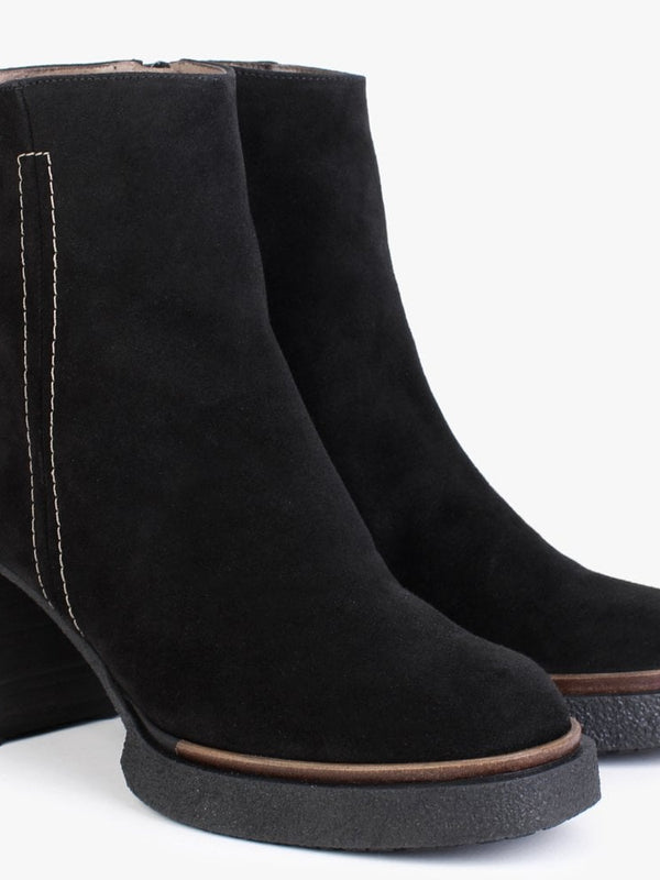 Zeus Black Suede Ankle Boots