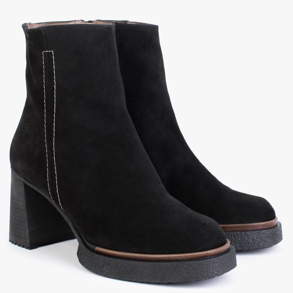 Zeus Black Suede Ankle Boots