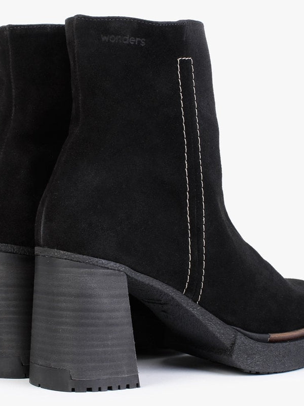 Zeus Black Suede Ankle Boots