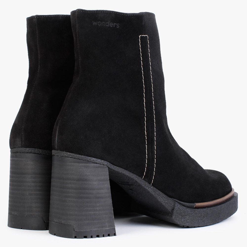 Zeus Black Suede Ankle Boots