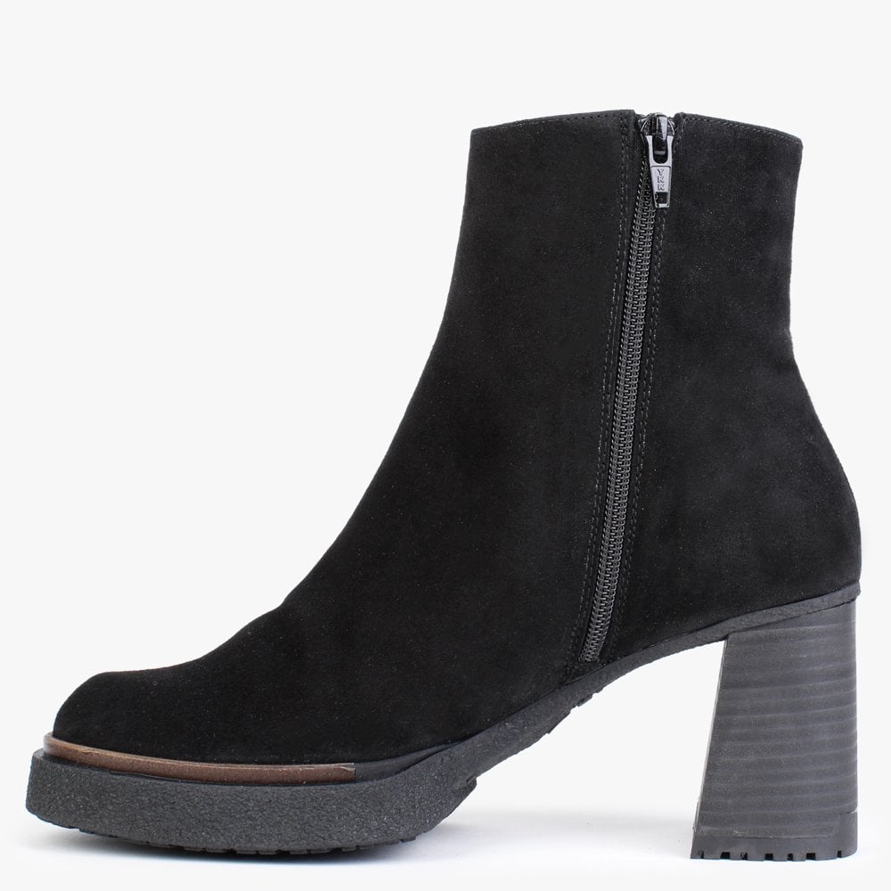 Zeus Black Suede Ankle Boots