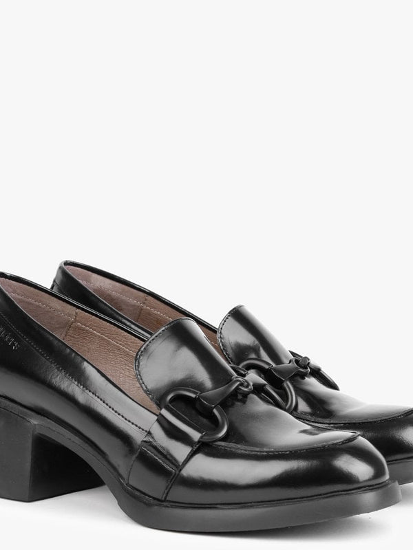Pallas Black Patent Leather Heeled Loafers