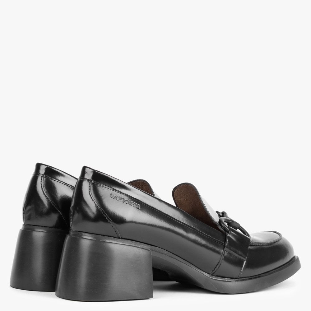 Pallas Black Patent Leather Heeled Loafers