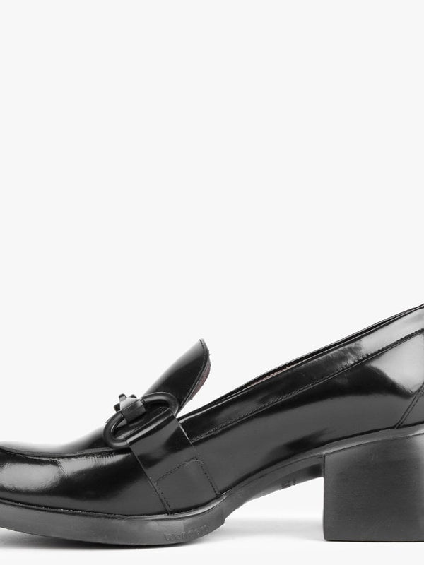 Pallas Black Patent Leather Heeled Loafers
