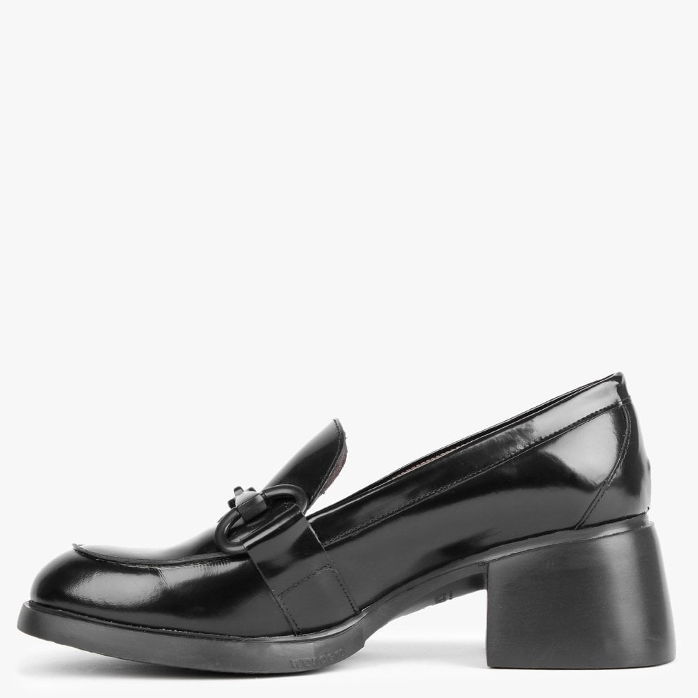 Pallas Black Patent Leather Heeled Loafers
