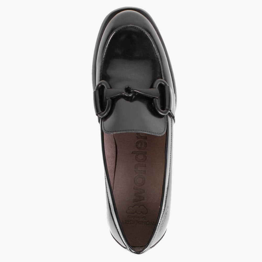 Pallas Black Patent Leather Heeled Loafers