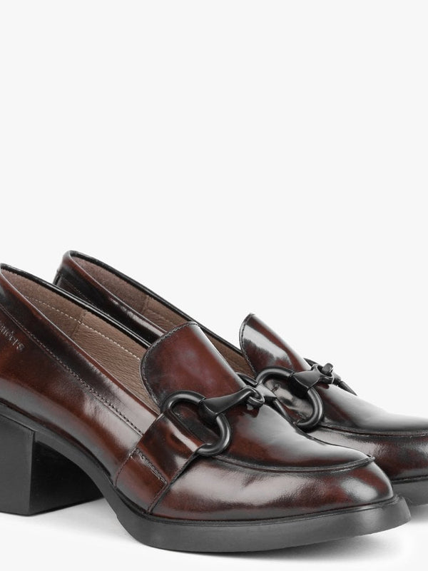 Pallas Burgundy Patent Leather Heeled Loafers