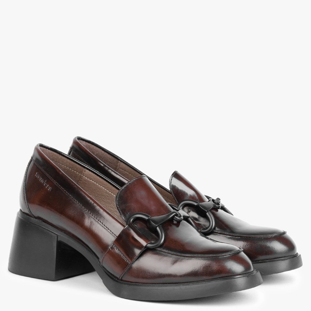 Pallas Burgundy Patent Leather Heeled Loafers