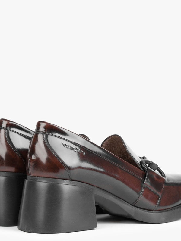 Pallas Burgundy Patent Leather Heeled Loafers