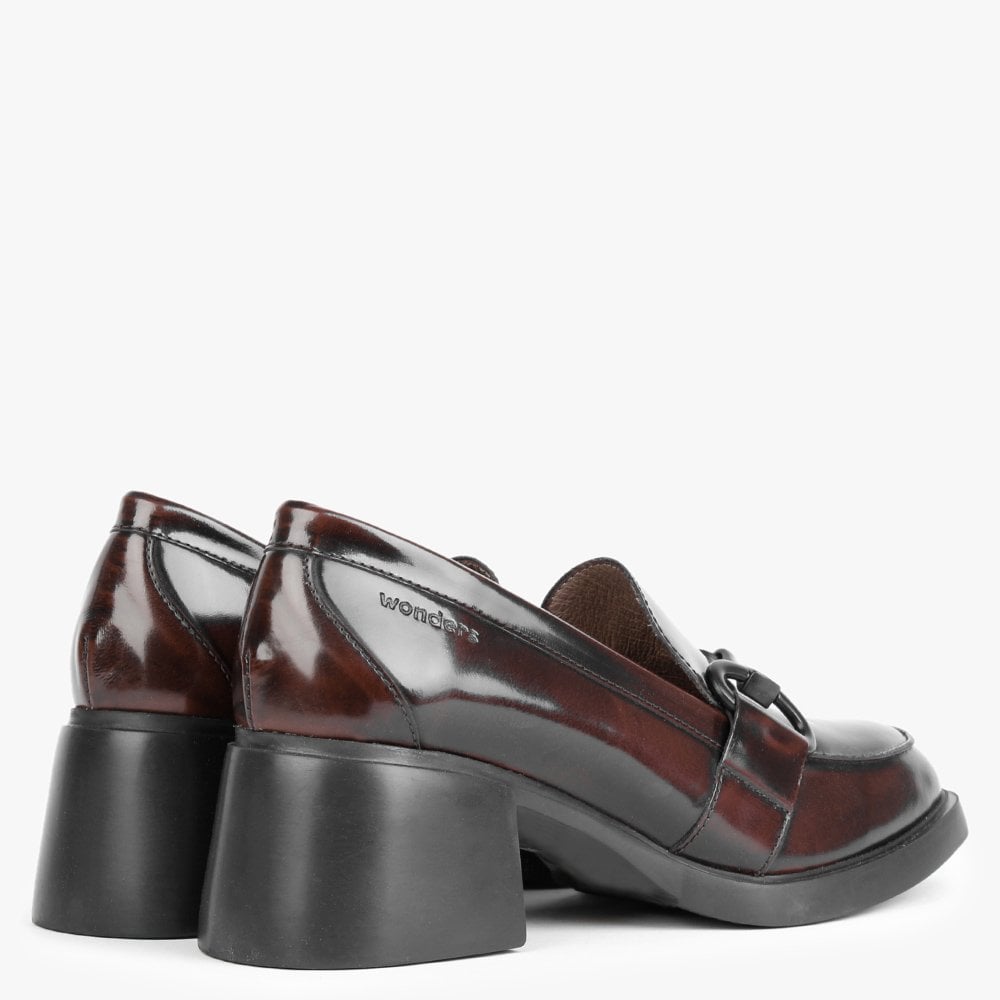 Pallas Burgundy Patent Leather Heeled Loafers