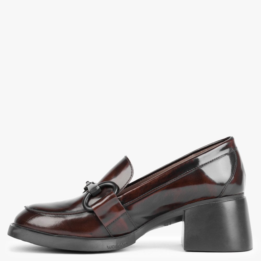 Pallas Burgundy Patent Leather Heeled Loafers