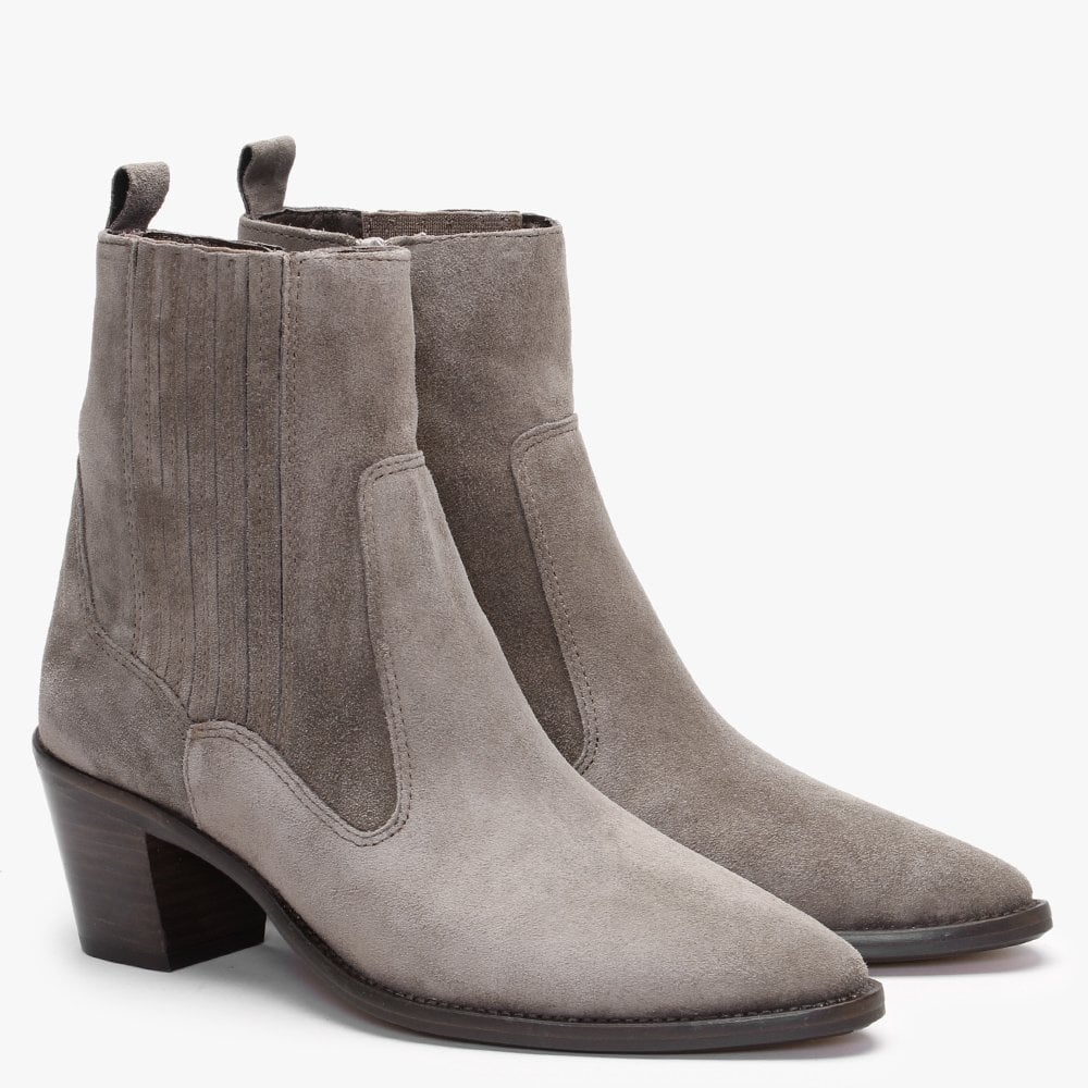 Anjou Grey Suede Western Boots