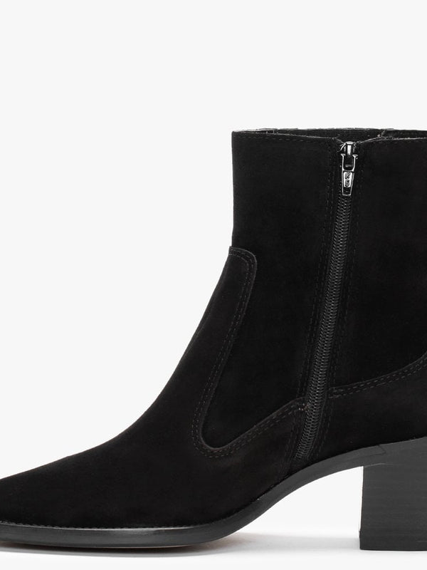 Anjou Black Suede Western Boots