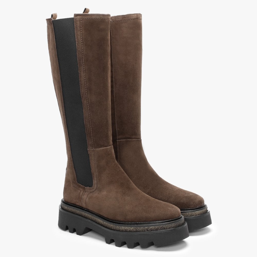 Bard Brown Suede Knee Boots