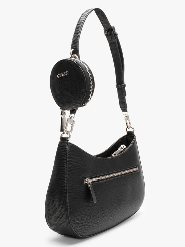 Eco Alexie Black Top Zip Shoulder Bag