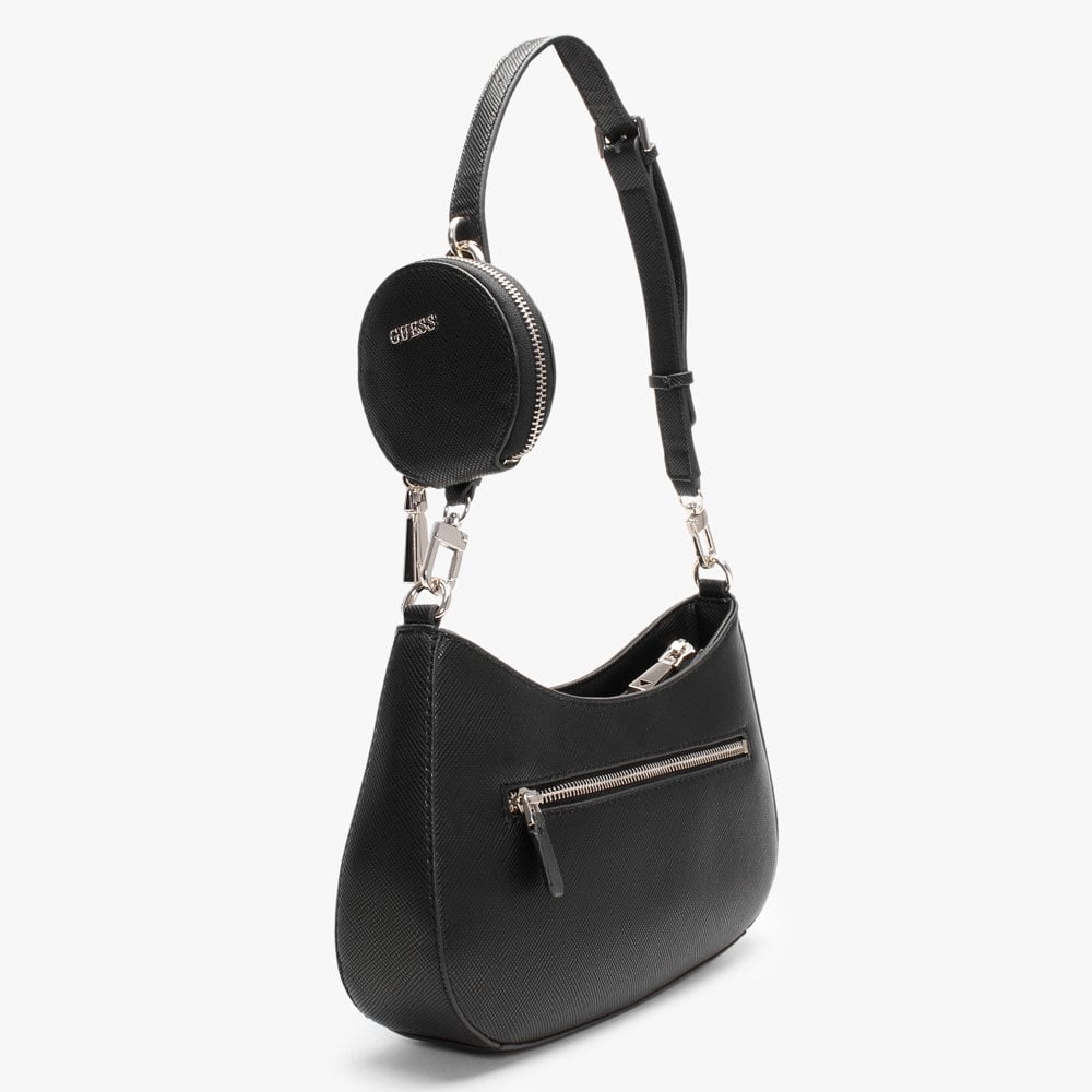 Eco Alexie Black Top Zip Shoulder Bag