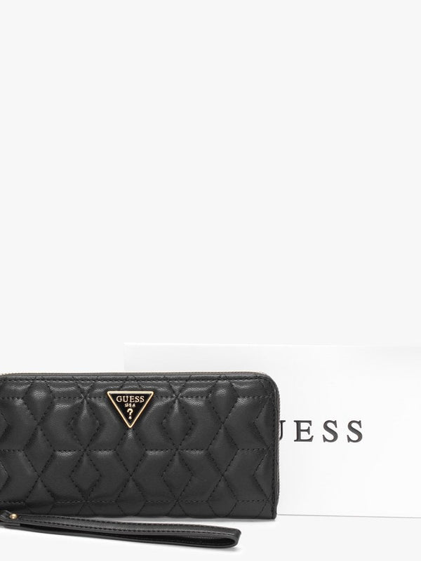 Large Elenia Signature Black Zip Around Wallet