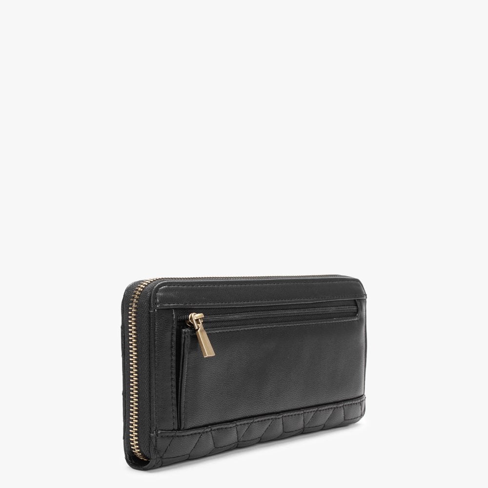 Large Elenia Signature Black Zip Around Wallet