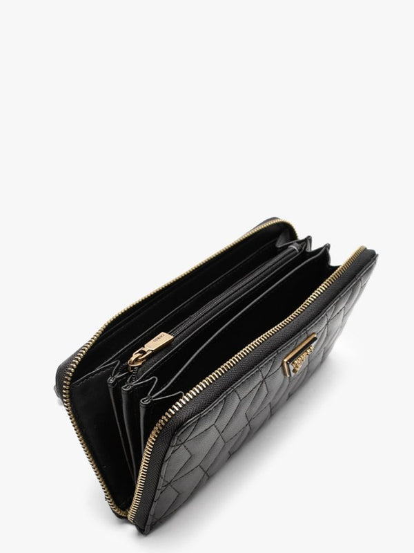 Large Elenia Signature Black Zip Around Wallet