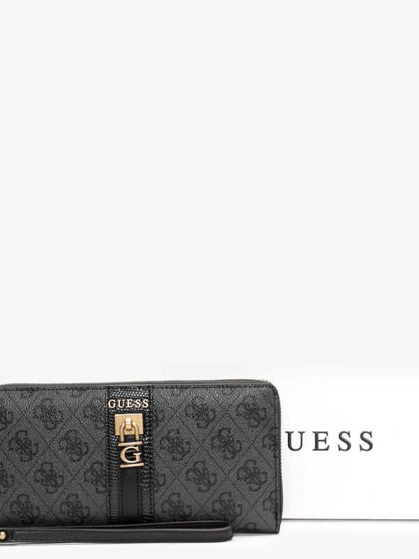 Ginerva Logo Signature Coal Cheque Wallet