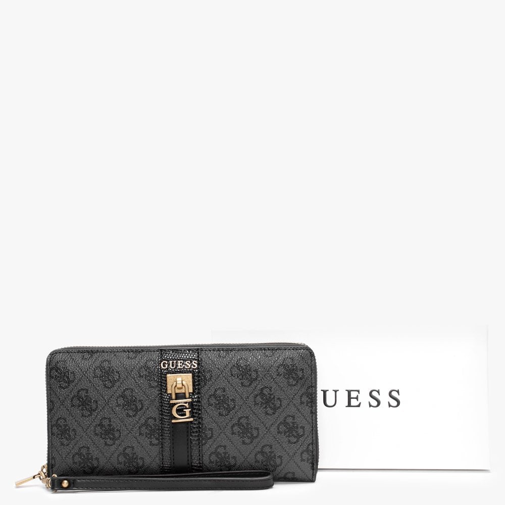 Ginerva Logo Signature Coal Cheque Wallet