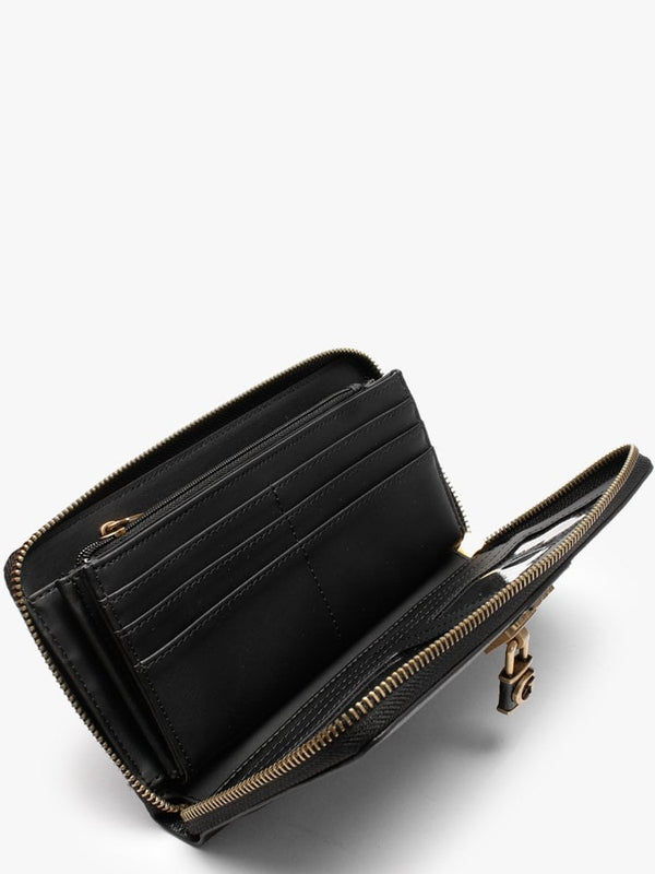 Ginerva Logo Signature Coal Cheque Wallet
