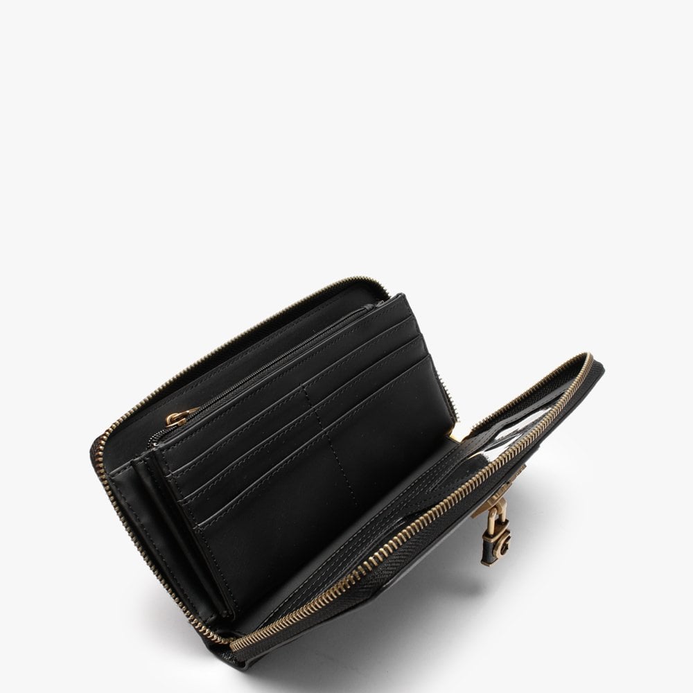 Ginerva Logo Signature Coal Cheque Wallet
