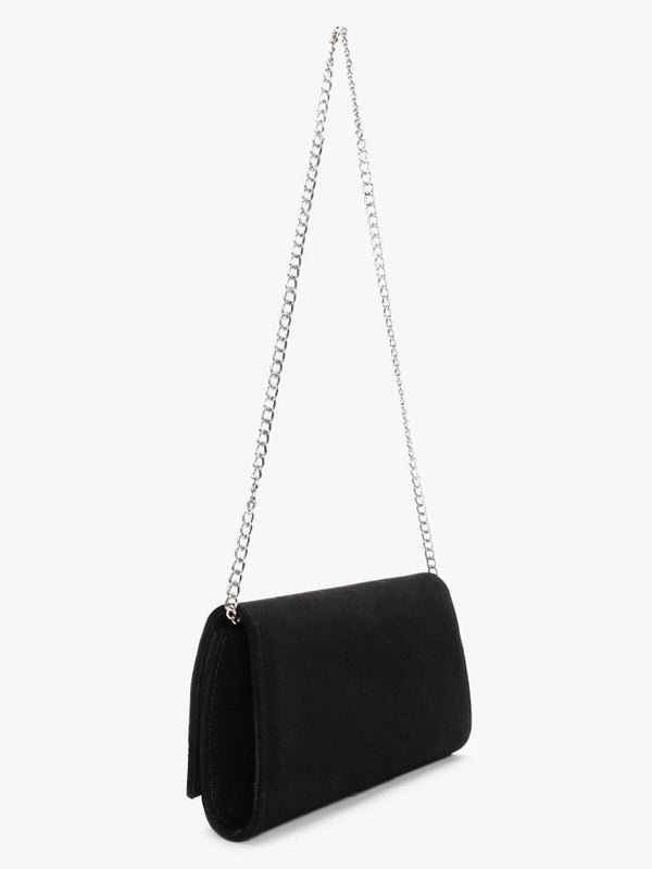 Natalia Black Suede Jewelled Evening Bag
