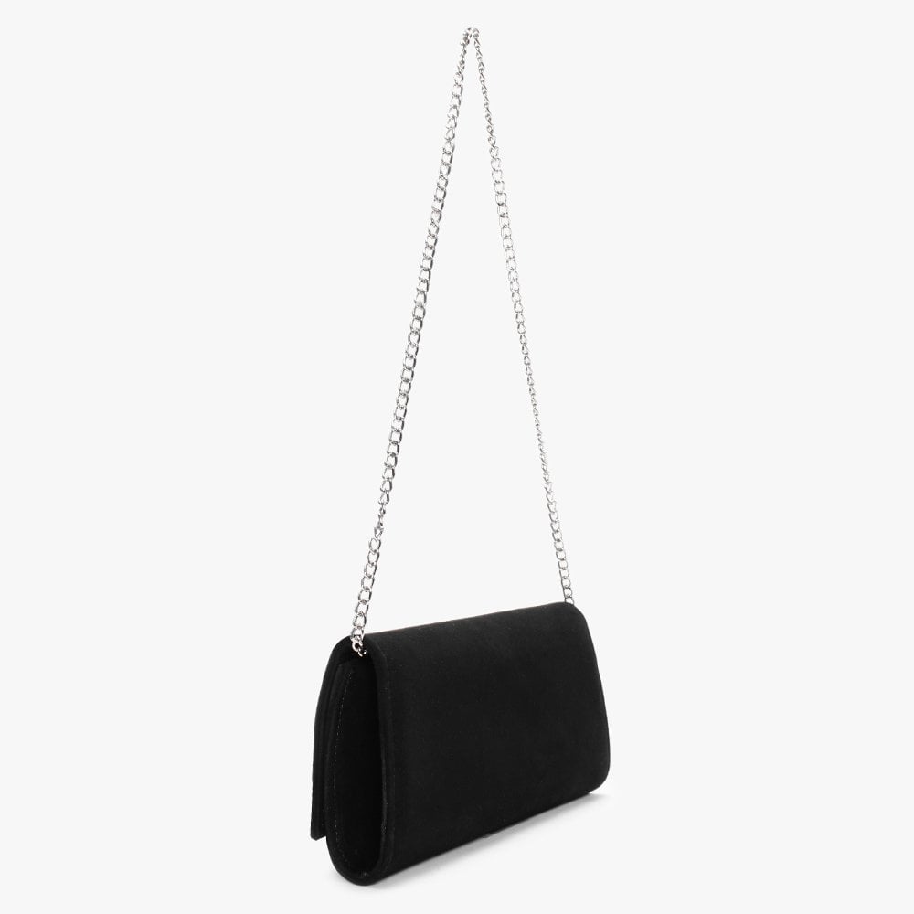 Natalia Black Suede Jewelled Evening Bag
