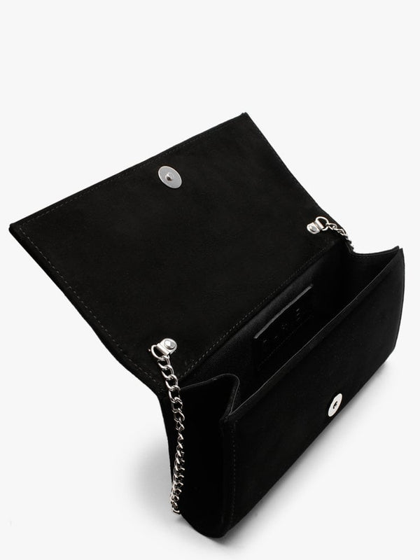 Natalia Black Suede Jewelled Evening Bag