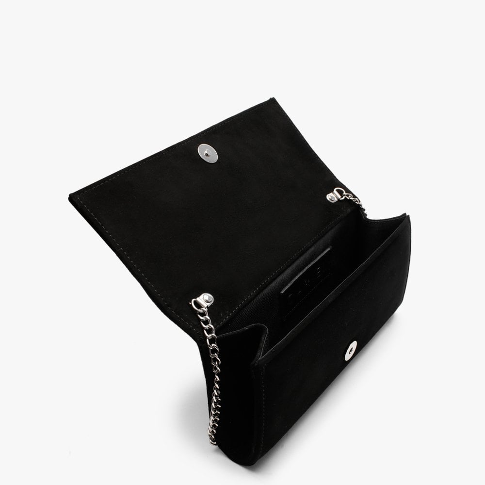 Natalia Black Suede Jewelled Evening Bag