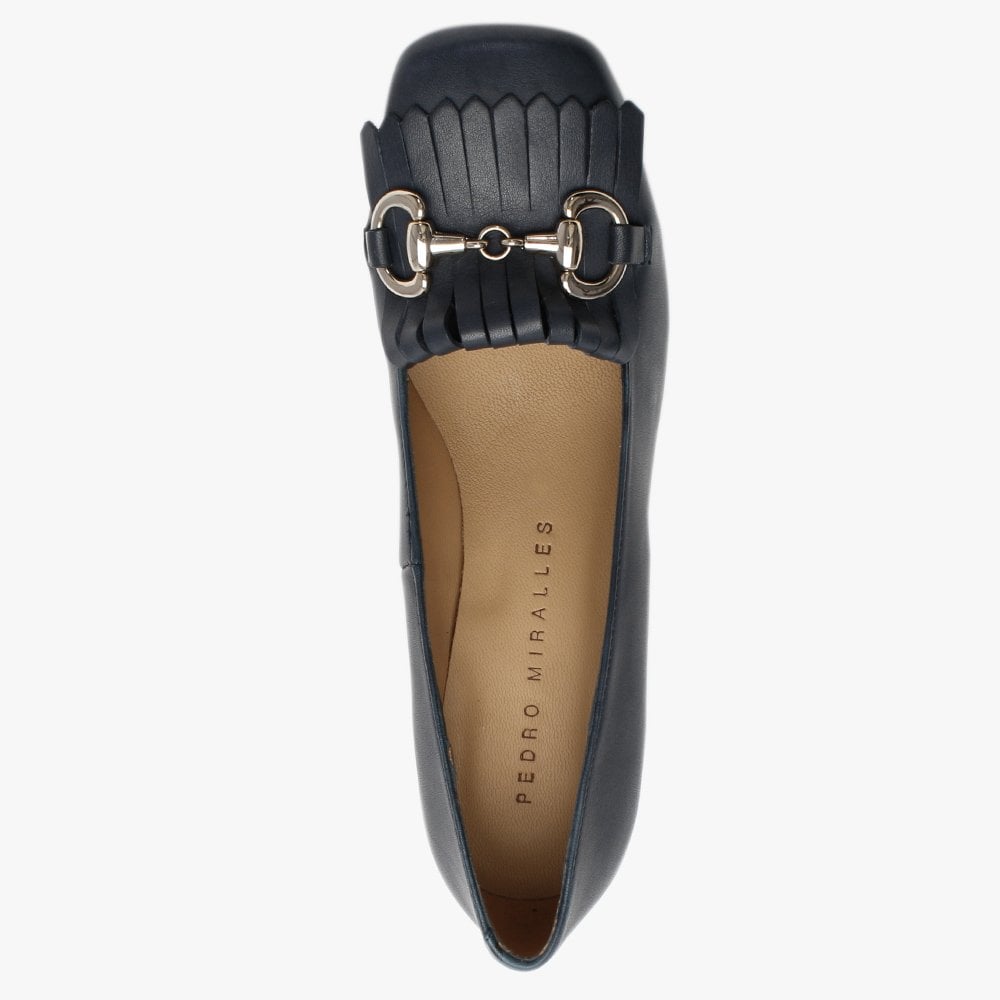 Simmer Navy Leather Chunky Court Shoes