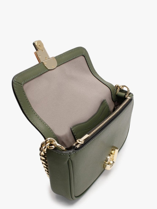 The Mini Bronze Green Leather Shoulder Bag