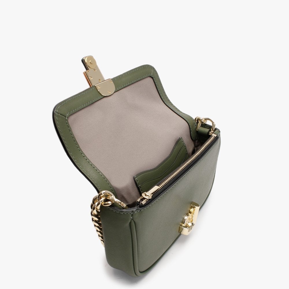 The Mini Bronze Green Leather Shoulder Bag