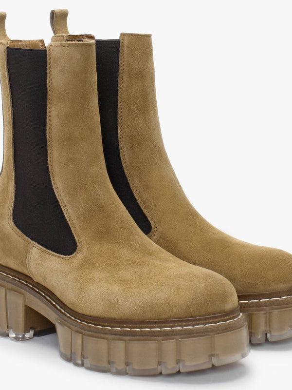 Russet Tan Suede Tall Chelsea Boots