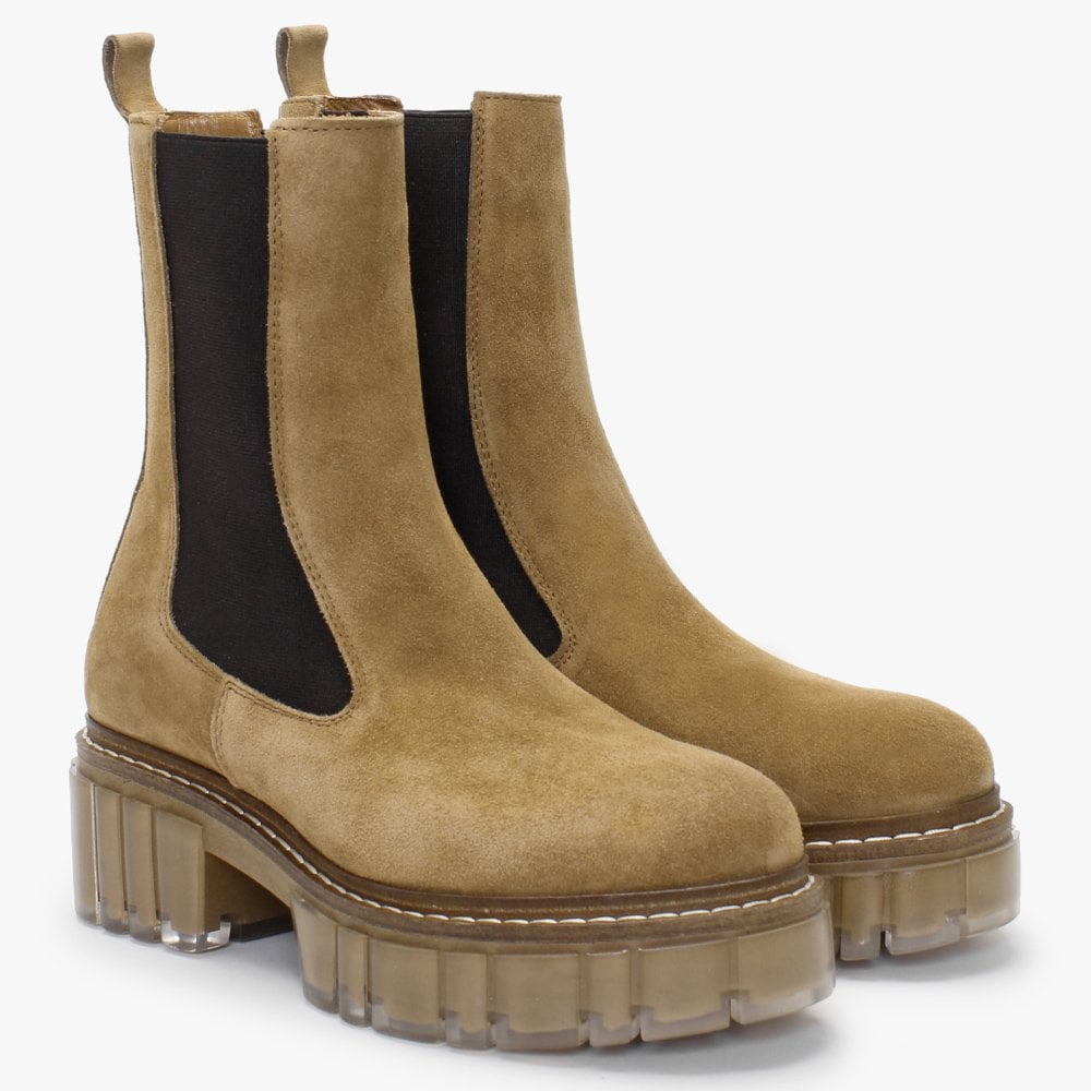 Russet Tan Suede Tall Chelsea Boots