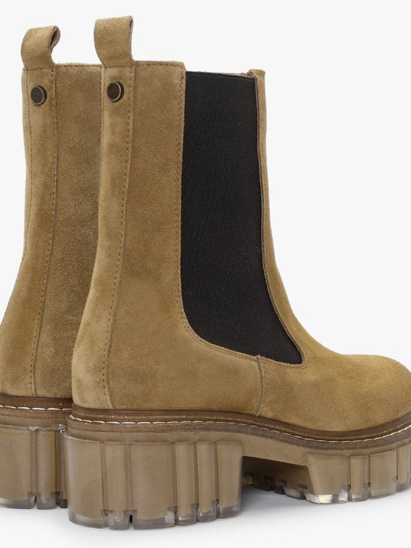 Russet Tan Suede Tall Chelsea Boots