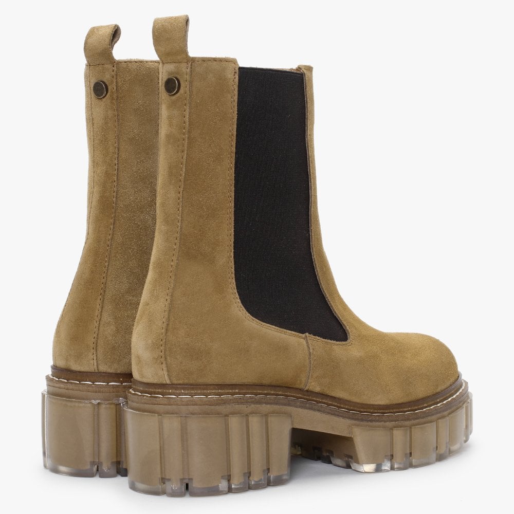 Russet Tan Suede Tall Chelsea Boots