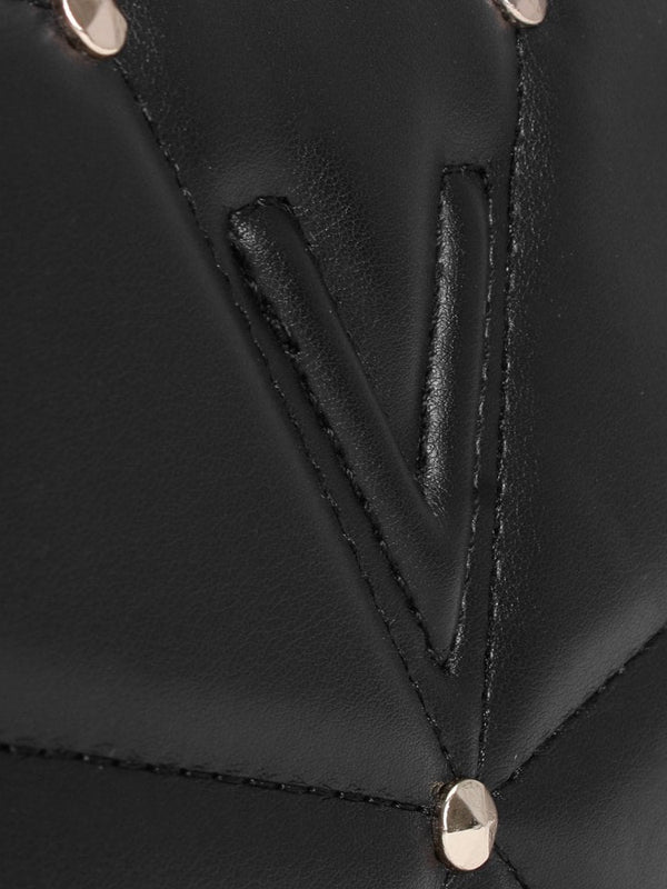 Emily Black Quilted Studded Cross-Body Bag