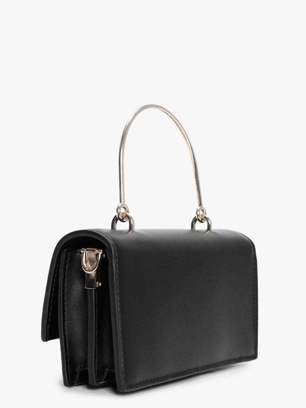 Sand Black Top Handle Cross-Body Bag