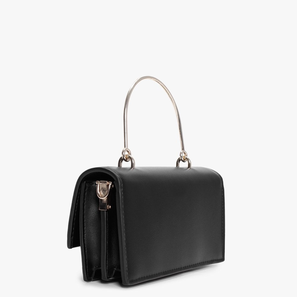 Sand Black Top Handle Cross-Body Bag